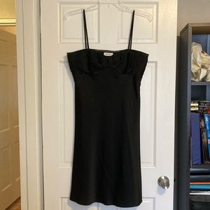 Calvin Klein Black Ruched-Top Dress w/ Removable Straps Size 12